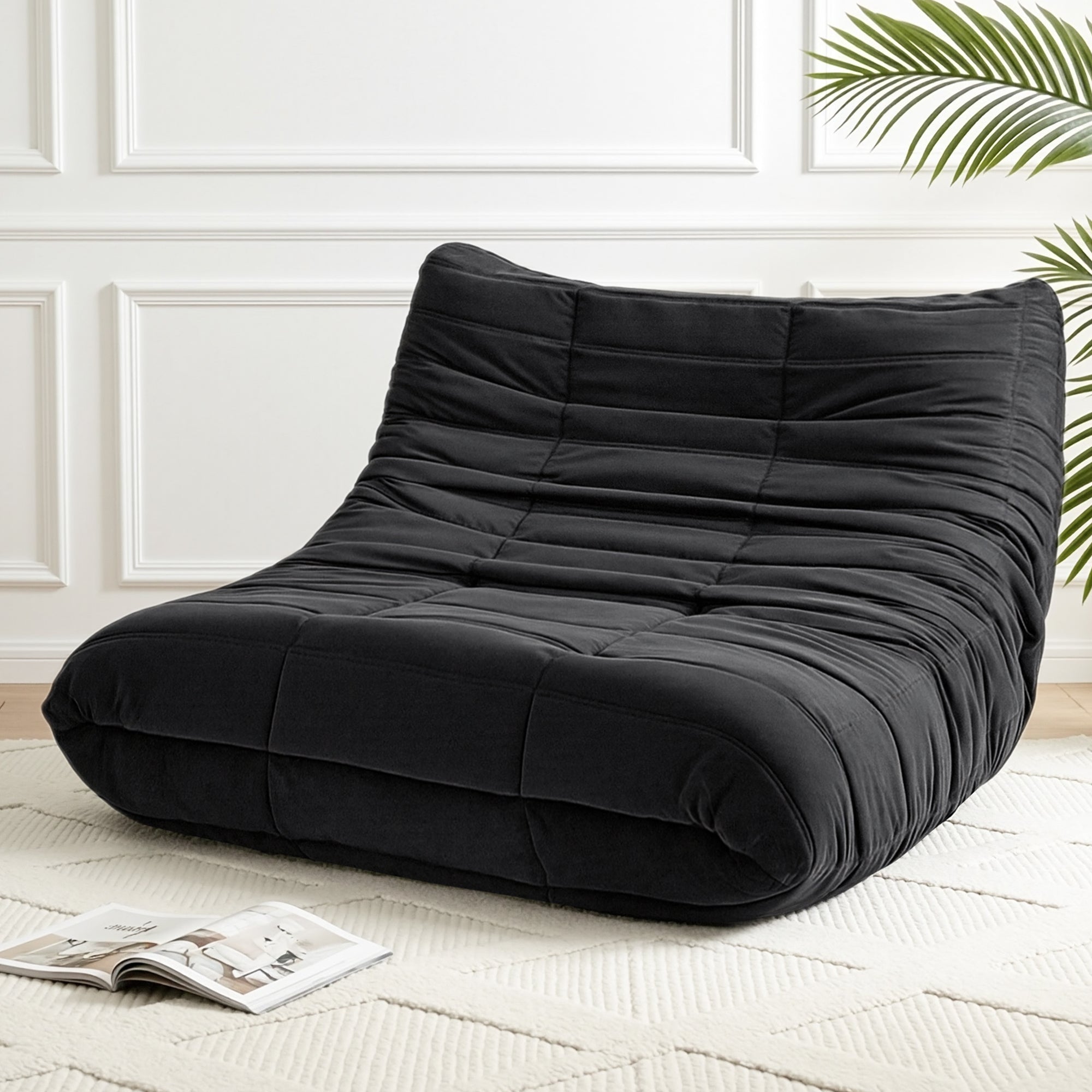 Sofas & Sofa Beds: Artiss Lazy Sofa 2 Seaters Accent Caterpillar Chair Floor Couch Armless Lounge
