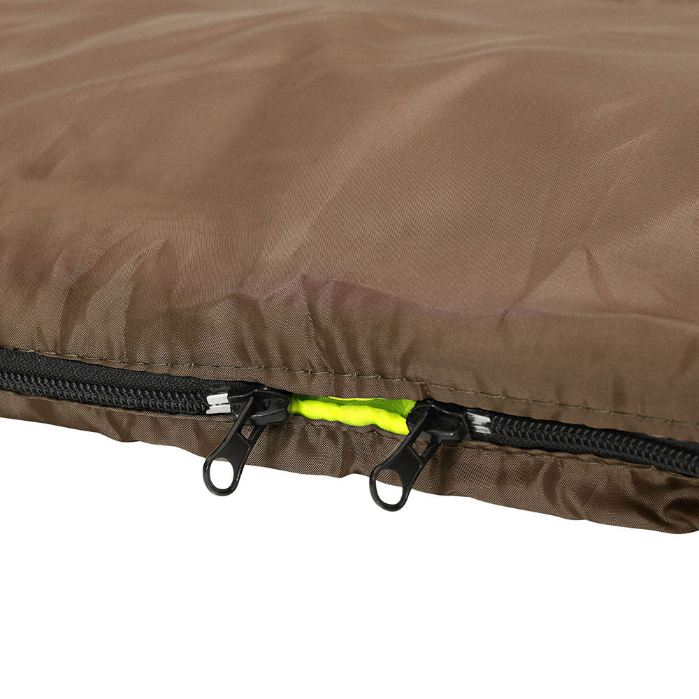 Sleeping Bags: Weisshorn Sleeping Bag Double Bags Thermal Camping Hiking Tent Brown -5°C