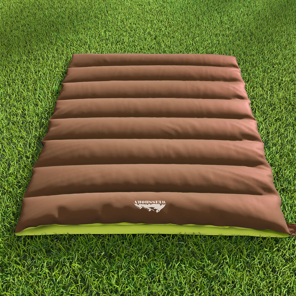 Sleeping Bags: Weisshorn Sleeping Bag Double Bags Thermal Camping Hiking Tent Brown -5°C