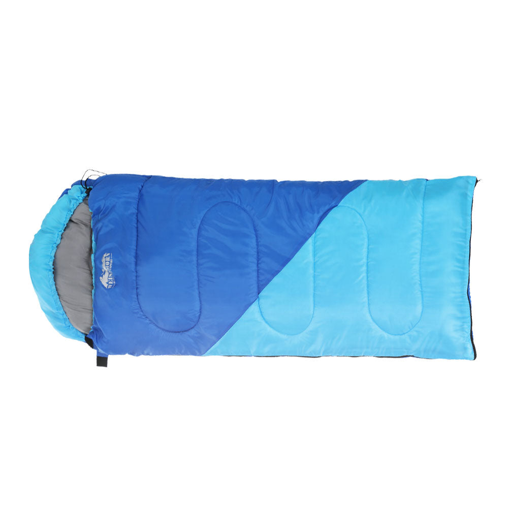 Sleeping Bags: Weisshorn Sleeping Bag Kids Single 172cm Thermal Camping Hiking Blue