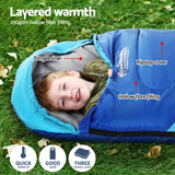 Sleeping Bags: Weisshorn Sleeping Bag Set of 2 Kids Single 172cm Thermal Camping Hiking