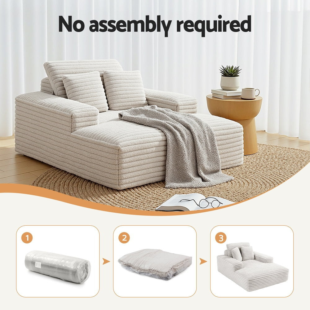Sofas & Sofa Beds: Artiss Sofa Bed Lounge Chair Recliner Couch Reading Chairs Sleeper Cloud Sofas Faux Fur Fabric