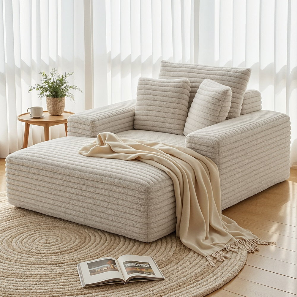 Sofas & Sofa Beds: Artiss Sofa Bed Lounge Chair Recliner Couch Reading Chairs Sleeper Cloud Sofas Faux Fur Fabric