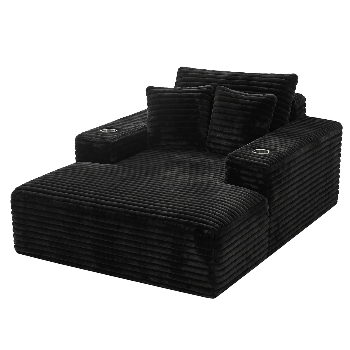 Artiss Sofa Bed Lounge Chair Sleeper Couch Chaise Single Seater Faux Fur Black