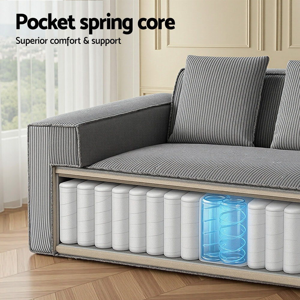 Sofas & Sofa Beds: Artiss 2 Seater Sofa Loveseat Sofas Bed Couch No Assembly Corduroy Small Couches Apartement