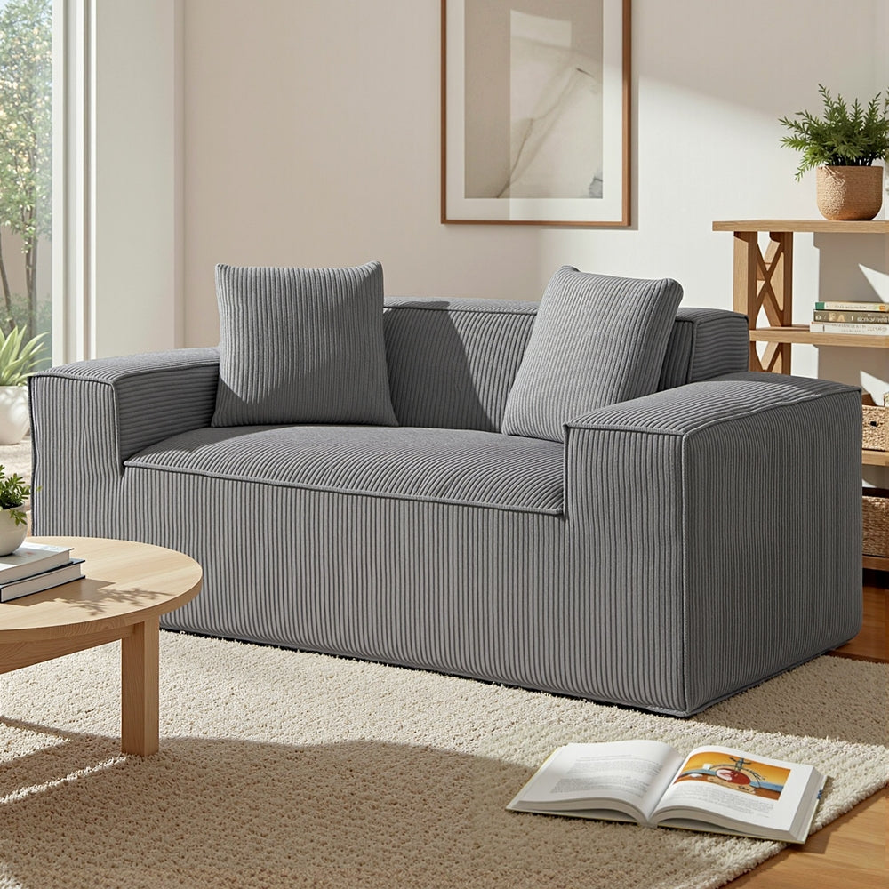 Sofas & Sofa Beds: Artiss 2 Seater Sofa Loveseat Sofas Bed Couch No Assembly Corduroy Small Couches Apartement