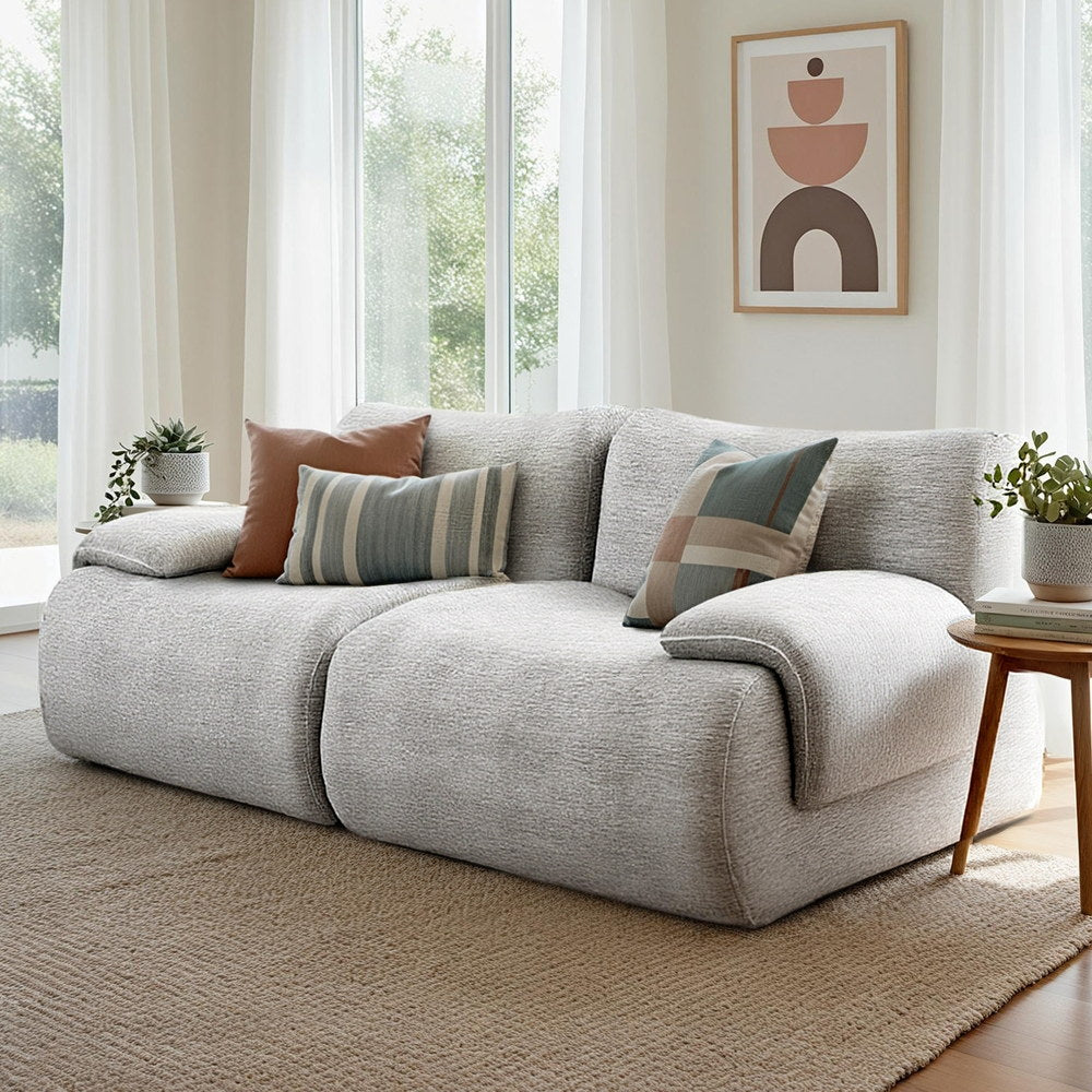 Sofas & Sofa Beds: Artiss 2 Seater Sofa Modular Sectional Sofas Couch Bed No Assembly Living Room Grey
