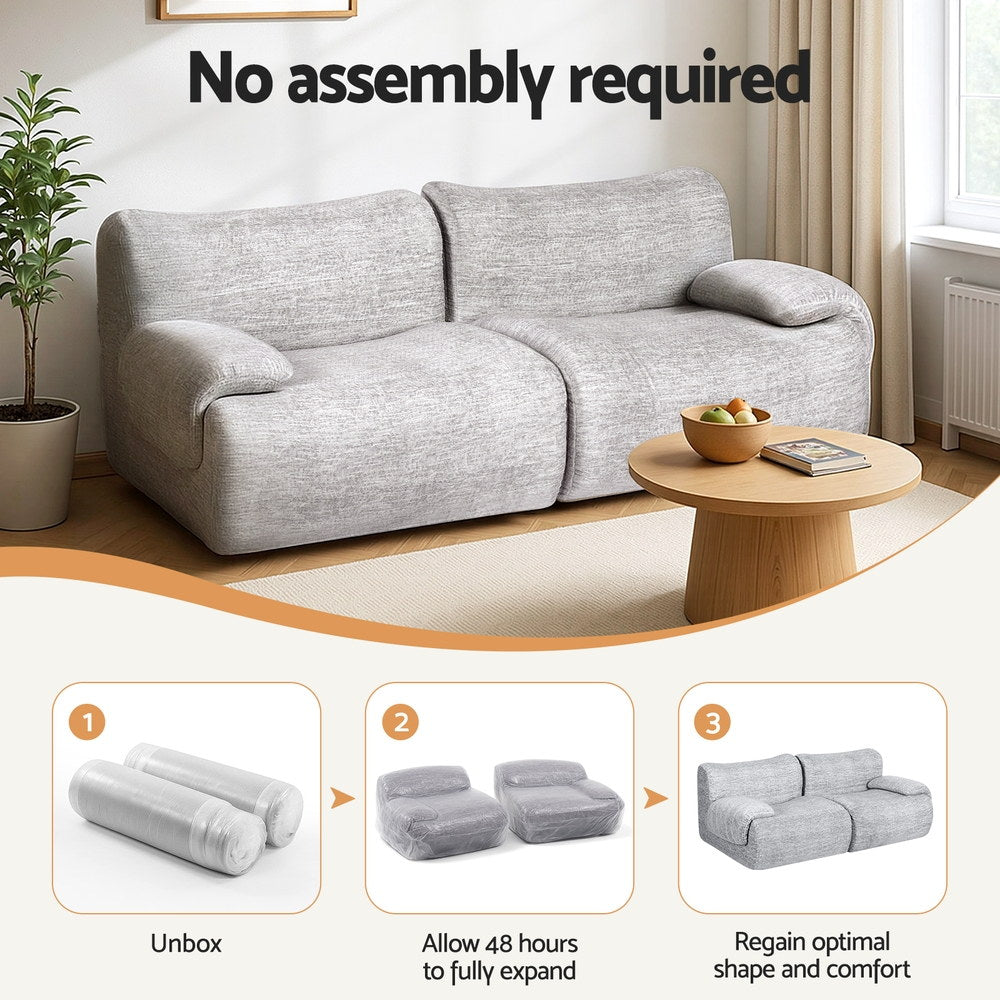 Sofas & Sofa Beds: Artiss 2 Seater Sofa Modular Sectional Sofas Couch Bed No Assembly Living Room Grey
