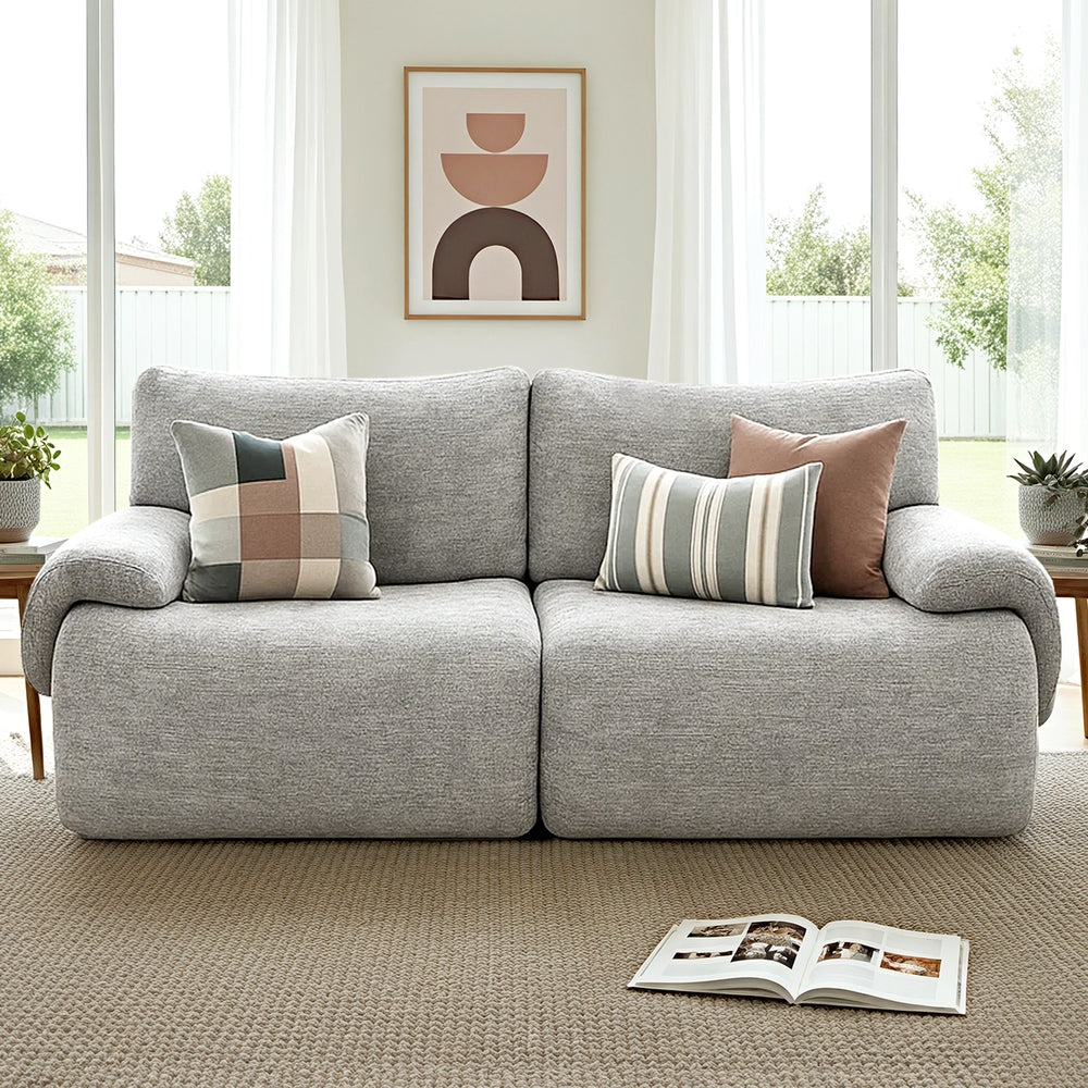Sofas & Sofa Beds: Artiss 2 Seater Sofa Modular Sectional Sofas Couch Bed No Assembly Living Room Grey