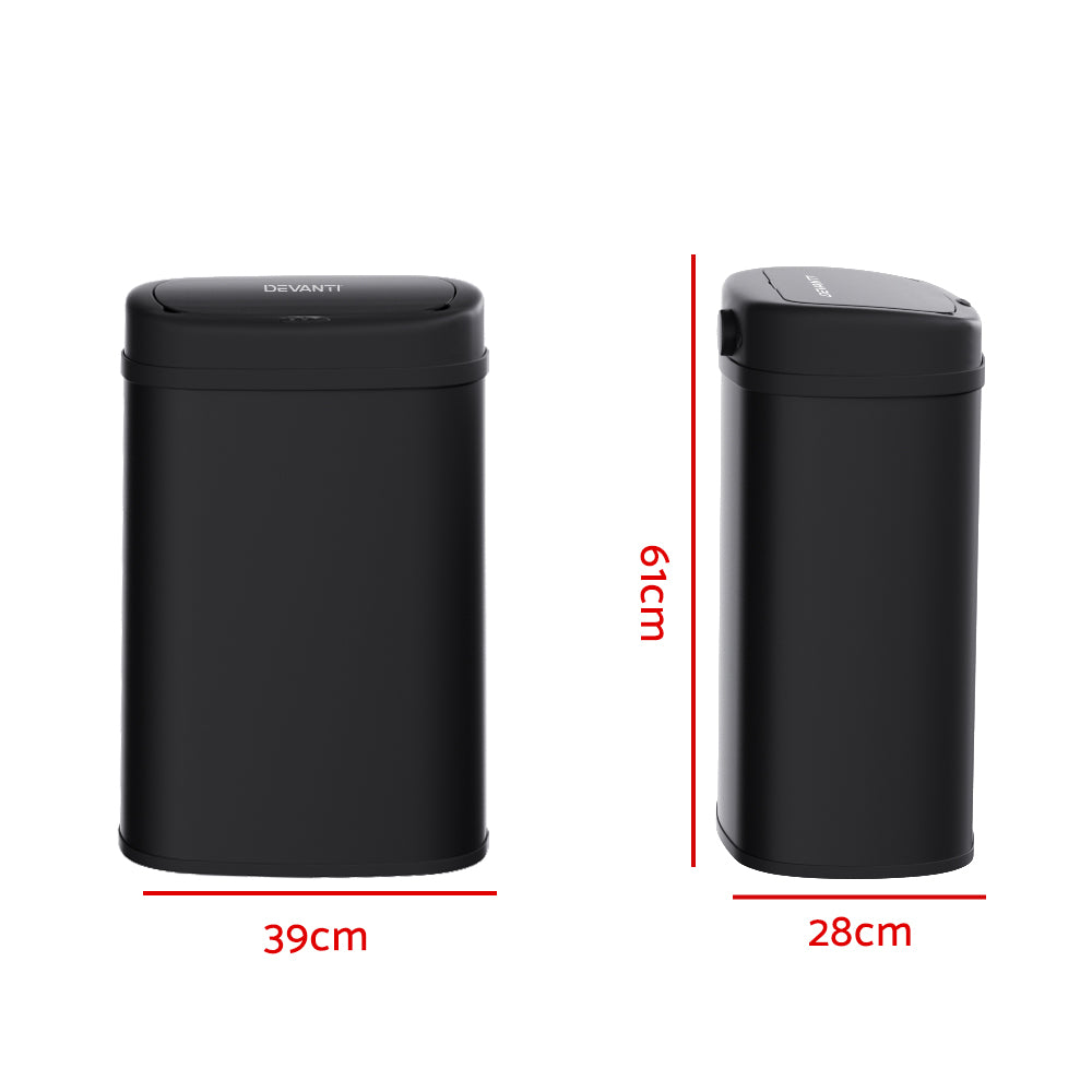 Automatic Bins: Devanti 50L Sensor Bin Motion Rubbish Automatic Black