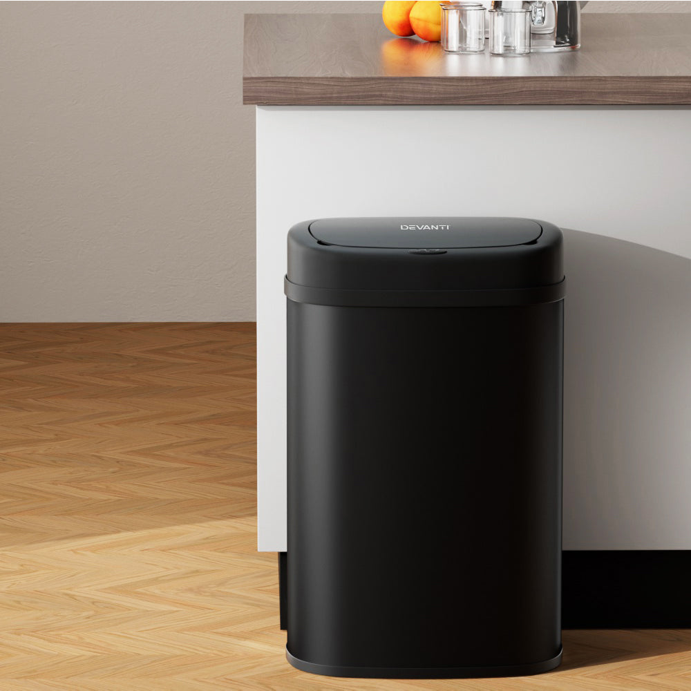 Automatic Bins: Devanti 50L Sensor Bin Motion Rubbish Automatic Black