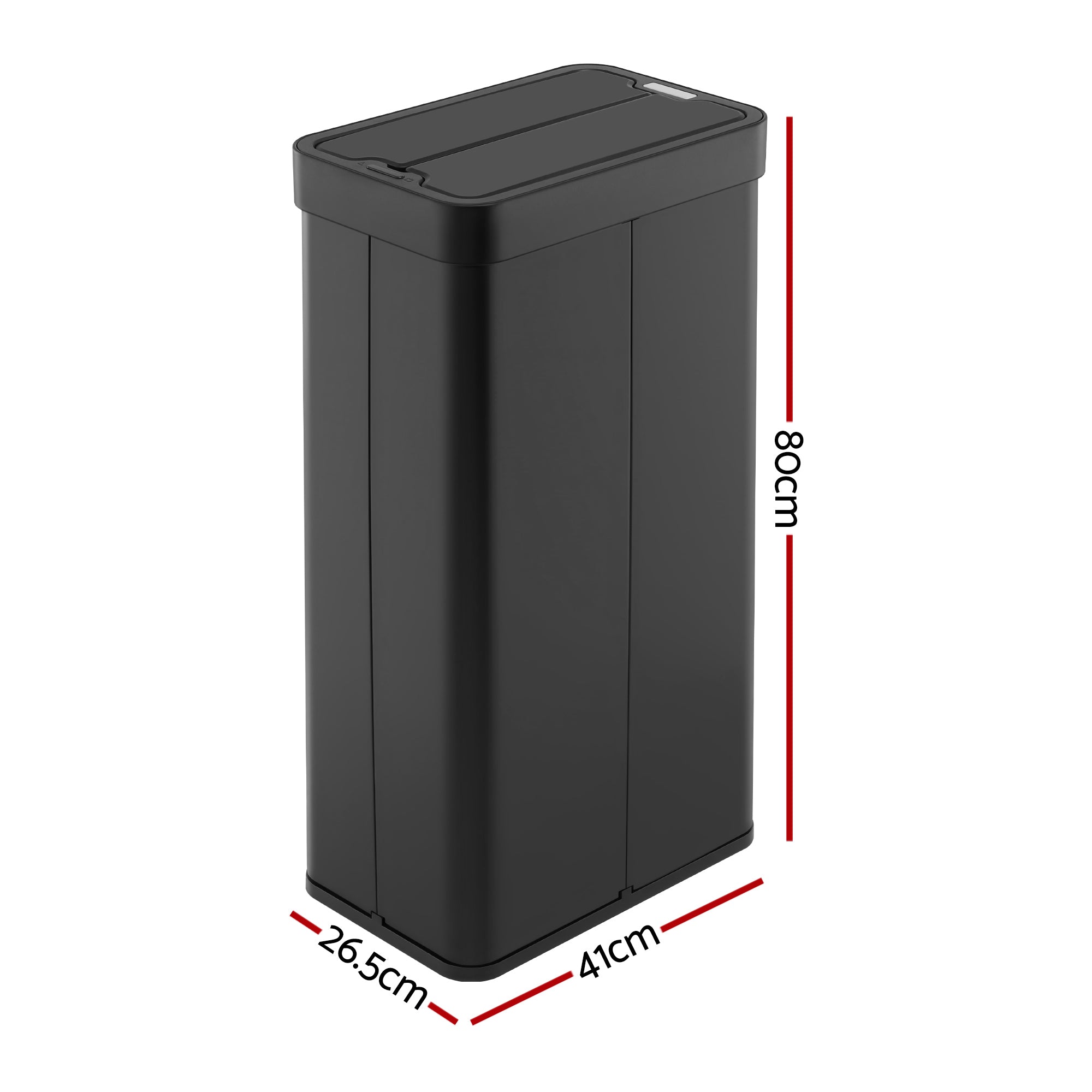 Automatic Bins: Devanti Rubbish Bin 70L Automatic Sensor Kitchen Bin, Slim Smart Garbage Can Touchless Rectangular with Liner Holder, Fully Closed Lid for Bedroom, Bathroom, Living Room, Black