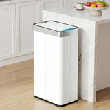 Automatic Bins: Devanti Rubbish Bin 70L Automatic Sensor Kitchen Bin, Slim Smart Garbage Can Touchless Rectangular with Liner Holder, Fully Closed Lid for Bedroom, Bathroom, Living Room, White