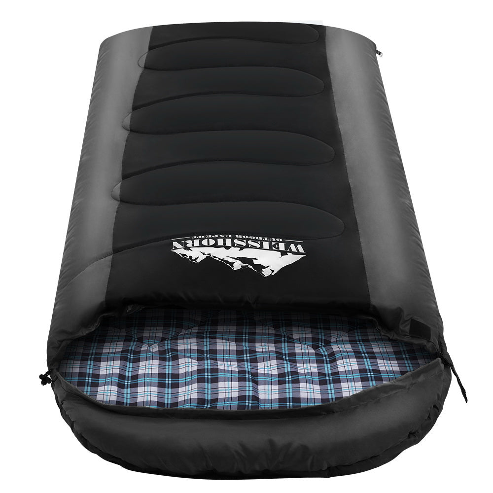 Sleeping Bags: Weisshorn Sleeping Bag Single Thermal Camping Hiking Tent Black  -20°C