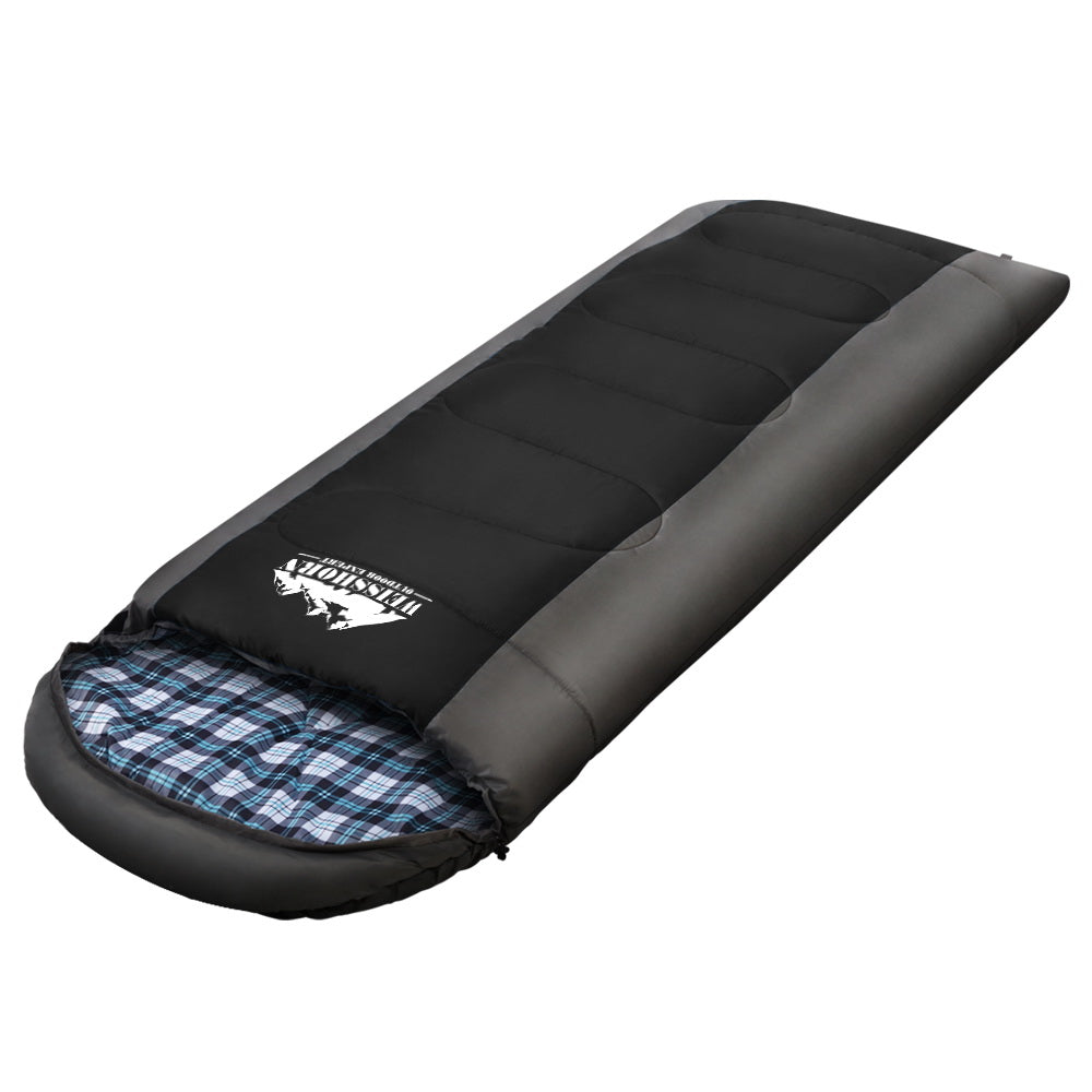 Sleeping Bags: Weisshorn Sleeping Bag Single Thermal Camping Hiking Tent Black  -20°C