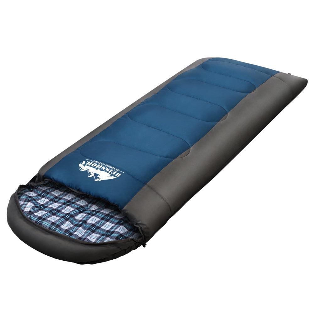 Sleeping Bags: Weisshorn Sleeping Bag Single Thermal Camping Hiking Tent Blue -20°C