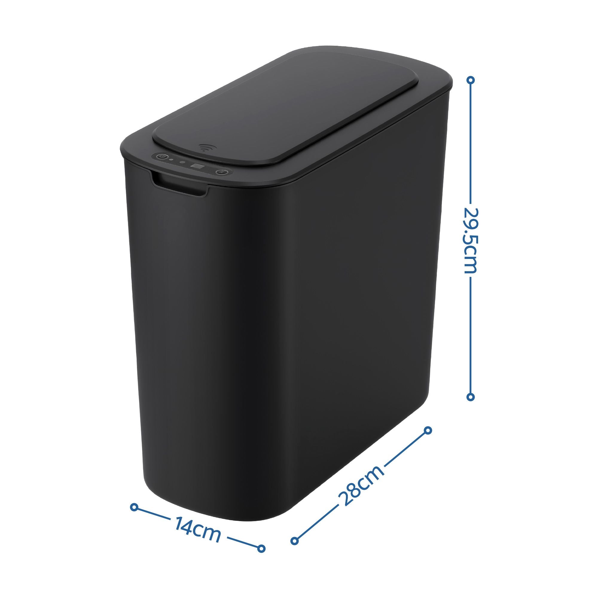 Devanti Automatic Trash Bin 2PCS with Lid 11L Motion Sensor Kitchen Bin Touchless Garbage Can Modern Black Plastic Slim Rubbish Bin with Liner Holder for Kitchen, Home, Office