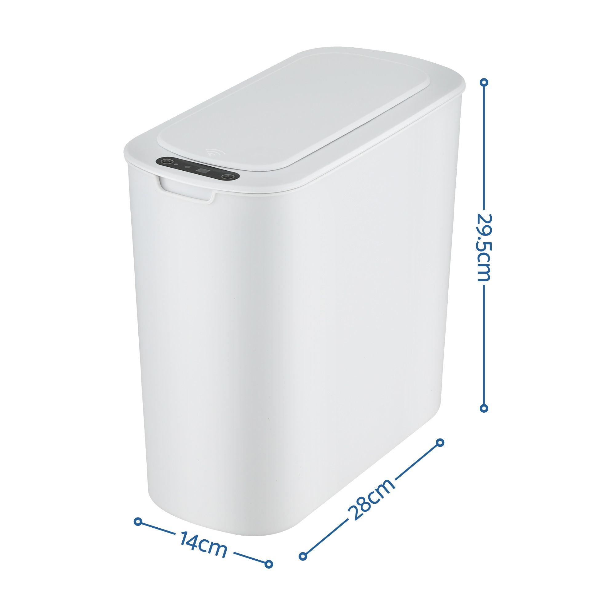 Devanti Automatic Trash Bin 2PCS with Lid 11L Motion Sensor Kitchen Bin Touchless Garbage Can Modern White Plastic Slim Rubbish Bin with Liner Holder for Kitchen, Home, Office