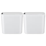 Devanti Automatic Trash Bin 2PCS with Lid 11L Motion Sensor Kitchen Bin Touchless Garbage Can Modern White Plastic Slim Rubbish Bin with Liner Holder for Kitchen, Home, Office