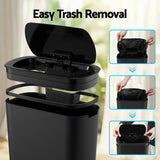 Automatic Bins: Devanti Automatic Trash Bin with Lid 25L Motion Sensor Kitchen Bin Touchless Garbage Can Plastic Slim Rubbish Bin with Liner Holder for Kitchen, Home, Office, Black