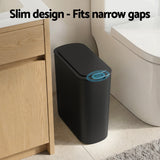 Automatic Bins: Devanti Automatic Trash Bin with Lid 25L Motion Sensor Kitchen Bin Touchless Garbage Can Plastic Slim Rubbish Bin with Liner Holder for Kitchen, Home, Office, Black