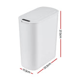 Automatic Bins: Devanti Automatic Trash Bin with Lid 25L Motion Sensor Kitchen Bin Touchless Garbage Can Plastic Slim Rubbish Bin with Liner Holder for Kitchen, Home, Office, White