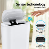 Automatic Bins: Devanti Automatic Trash Bin with Lid 25L Motion Sensor Kitchen Bin Touchless Garbage Can Plastic Slim Rubbish Bin with Liner Holder for Kitchen, Home, Office, White