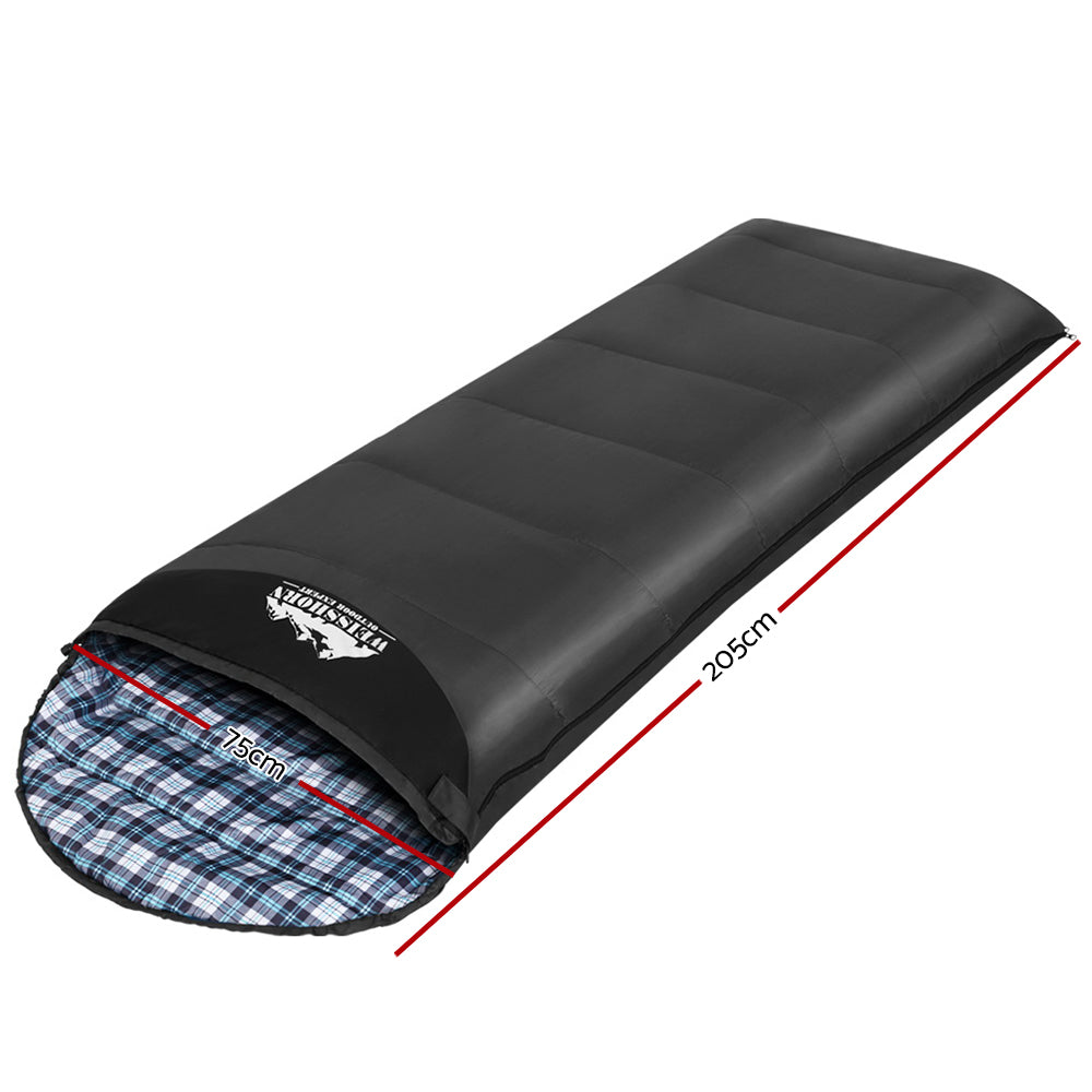 Sleeping Bags: Weisshorn Sleeping Bag Single Thermal Camping Hiking Tent Grey 0&deg;C