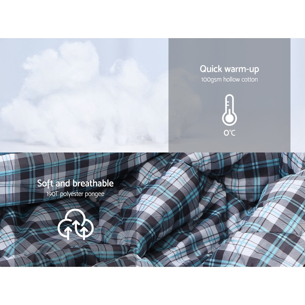 Sleeping Bags: Weisshorn Sleeping Bag Single Thermal Camping Hiking Tent Grey 0&deg;C