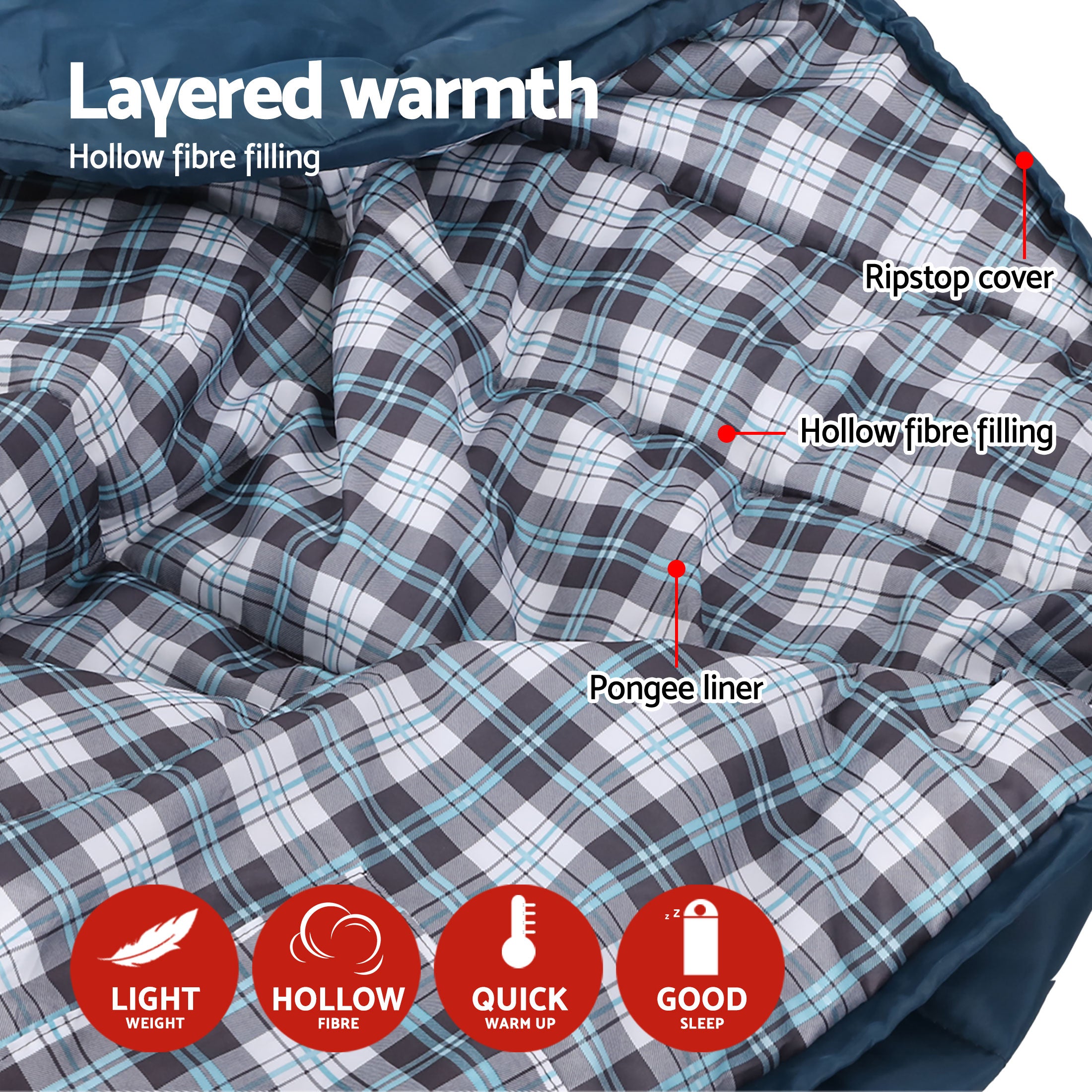 Sleeping Bags: Weisshorn Sleeping Bag Set of 2 Single Thermal Camping Hiking Tent 0℃
