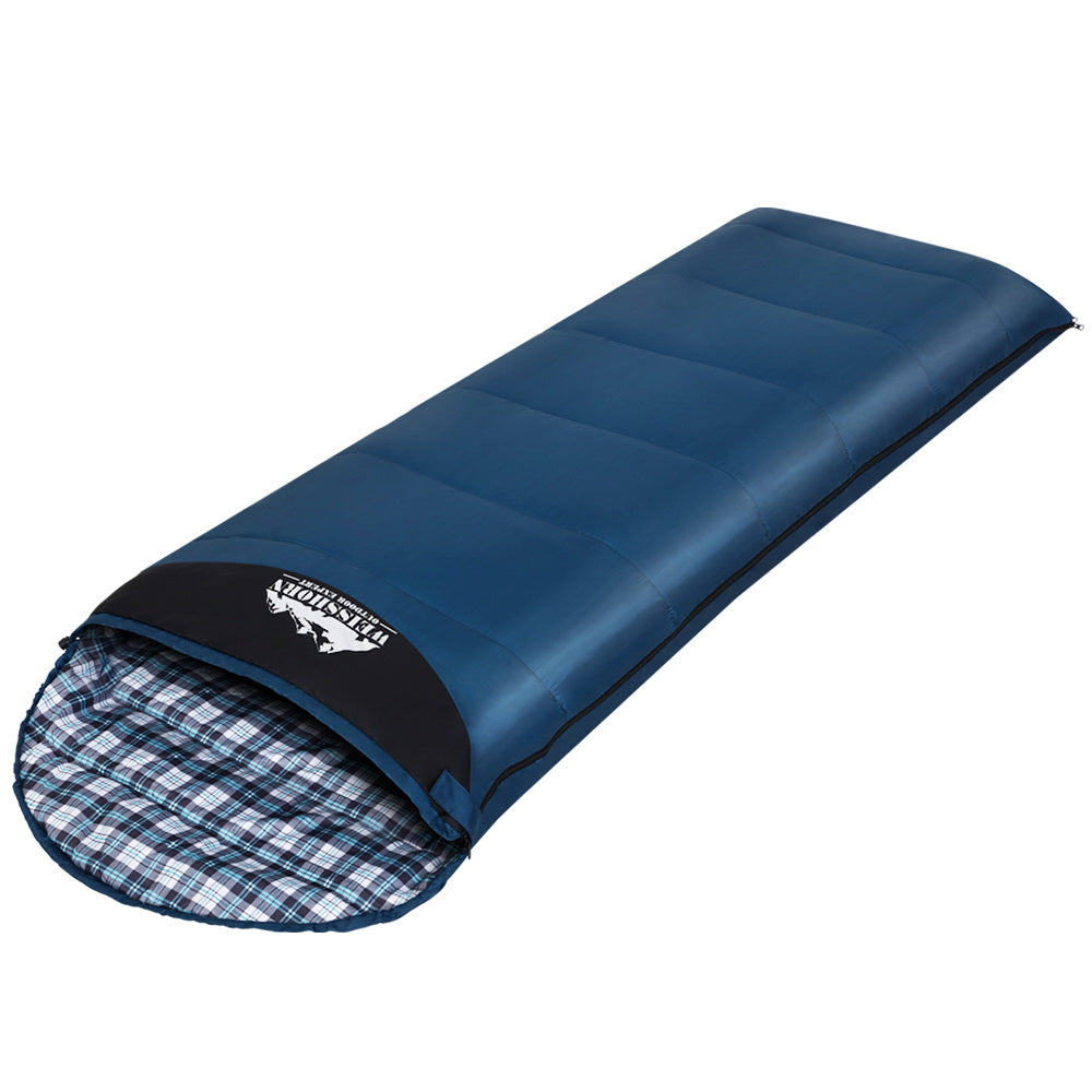 Sleeping Bags: Weisshorn Sleeping Bag Single Thermal Camping Hiking Tent Blue 0&deg;C