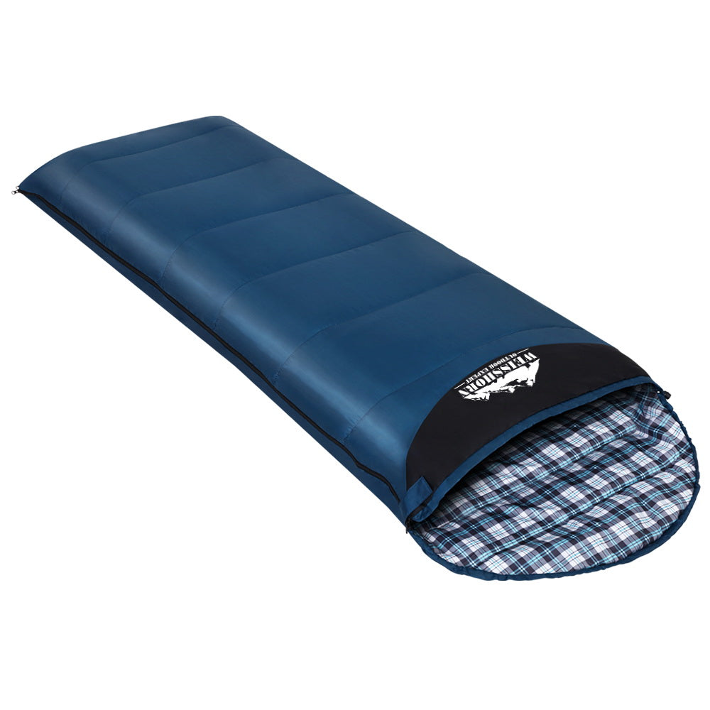 Sleeping Bags: Weisshorn Sleeping Bag Single Thermal Camping Hiking Tent Blue 0&deg;C