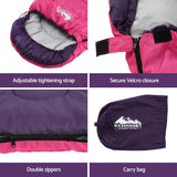 Sleeping Bags: Weisshorn Sleeping Bag Single 213cm Thermal Camping Hiking Pink