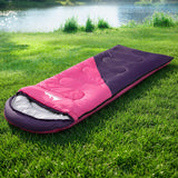Sleeping Bags: Weisshorn Sleeping Bag Single 213cm Thermal Camping Hiking Pink