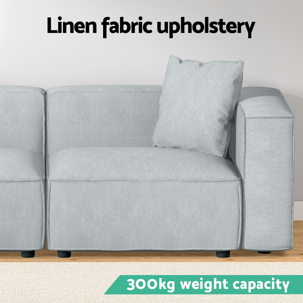 Arm Chairs & Recliners: Artiss Modular Sofa Chaise Set 2-Seater Grey