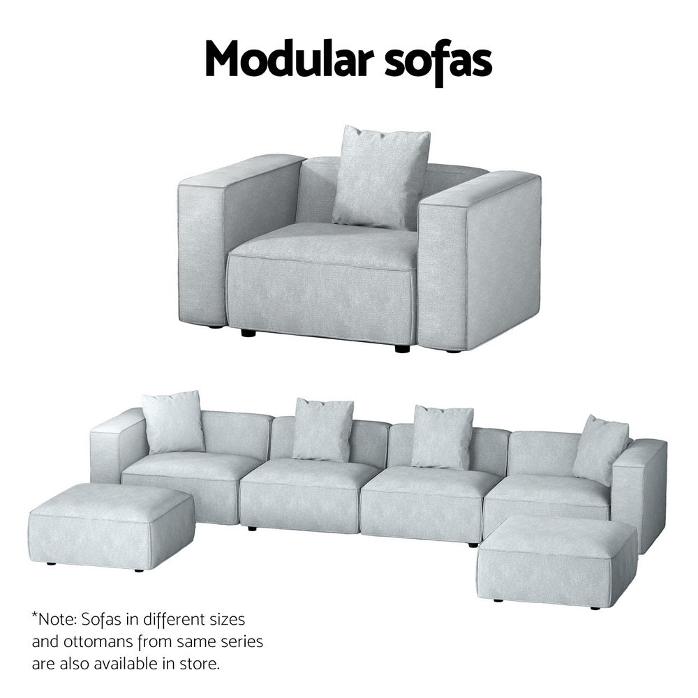 Arm Chairs & Recliners: Artiss Modular Sofa Chaise Set 2-Seater Grey