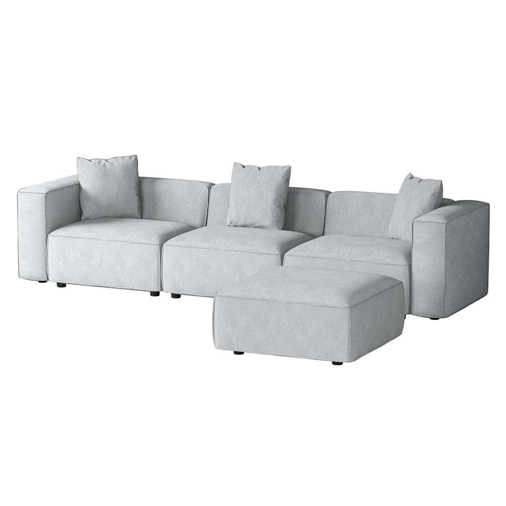 Arm Chairs & Recliners: Artiss Modular Sofa Chaise Set 4-Seater Grey