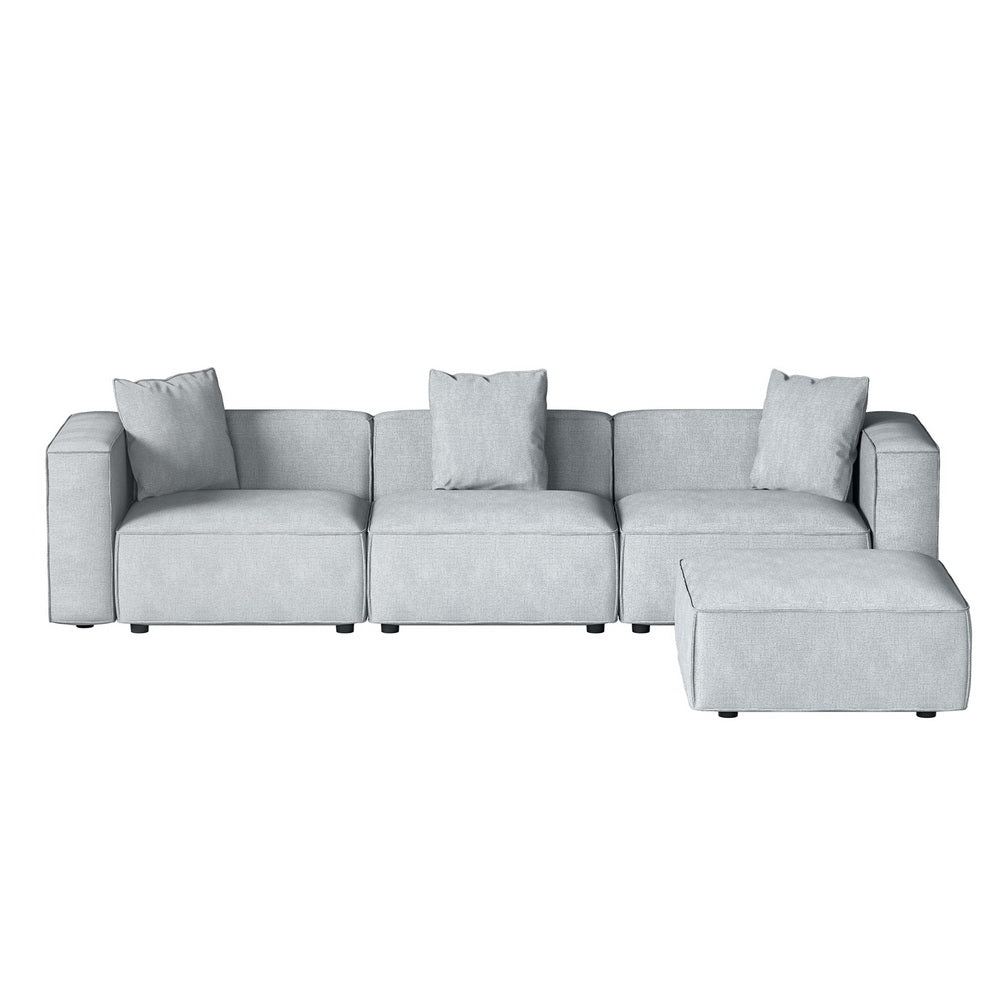 Arm Chairs & Recliners: Artiss Modular Sofa Chaise Set 4-Seater Grey