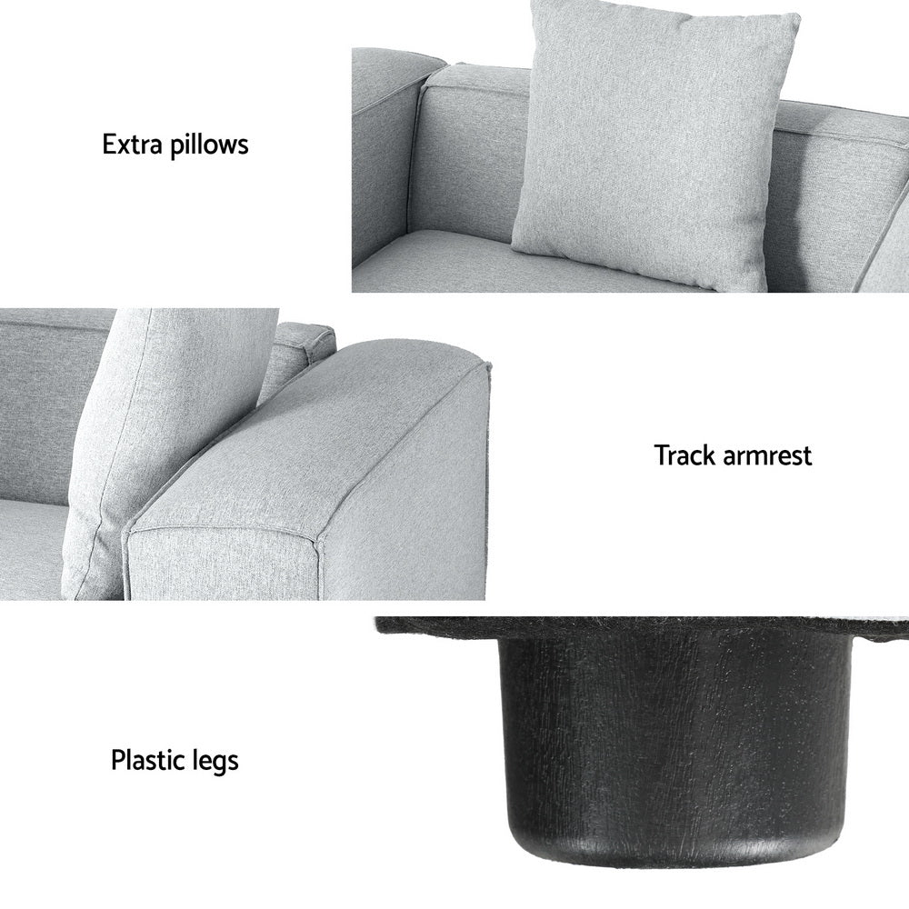 Arm Chairs & Recliners: Artiss Modular Sofa Chaise Set 4-Seater Grey