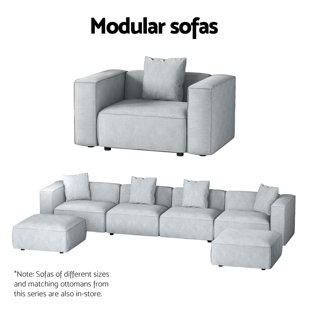 Arm Chairs & Recliners: Artiss Modular Sofa Chaise Set 4-Seater Grey