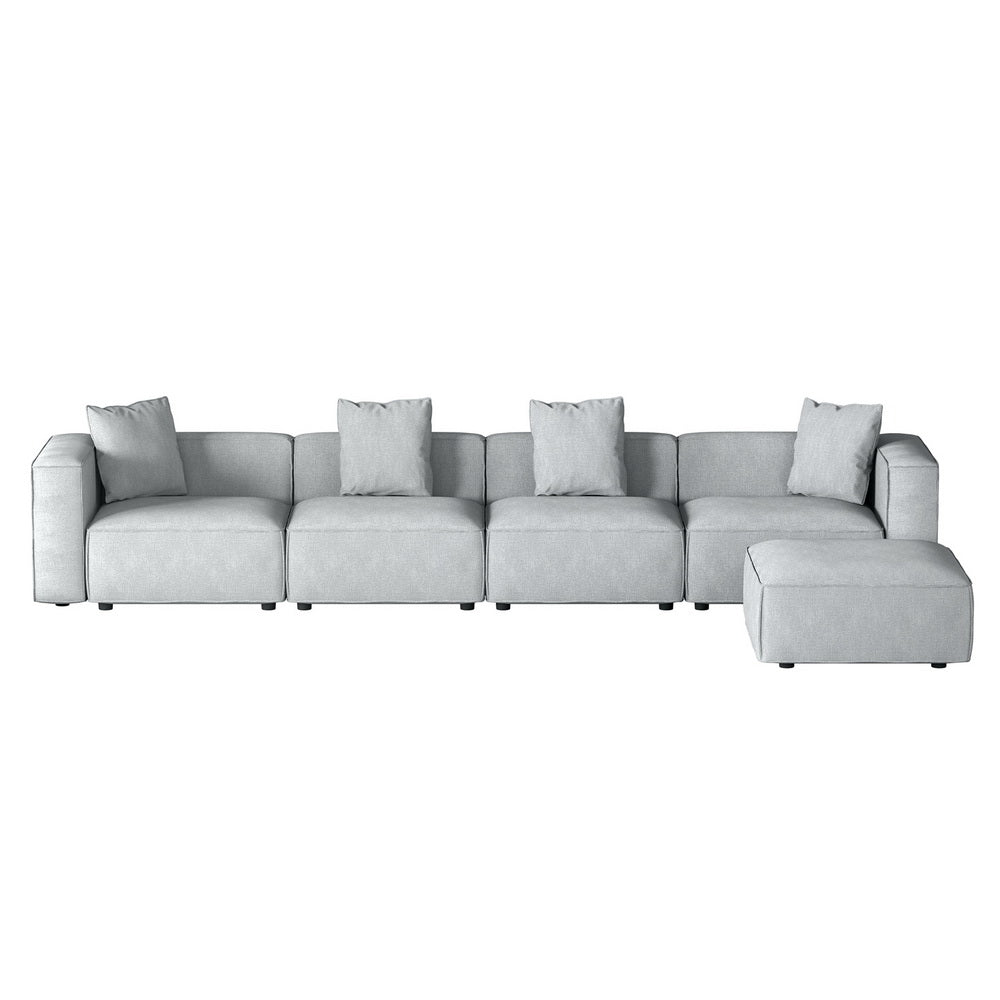 Arm Chairs & Recliners: Artiss Modular Sofa Chaise Set 5-Seater Grey