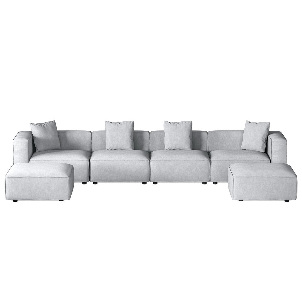 Arm Chairs & Recliners: Artiss Modular Sofa Chaise Set 6-Seater Grey