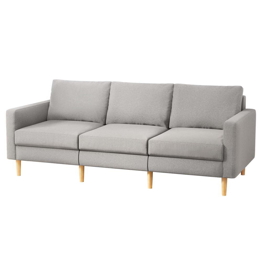 Sofas & Sofa Beds: Artiss 3 Seater Sofa 225cm Linen Fabric Grey