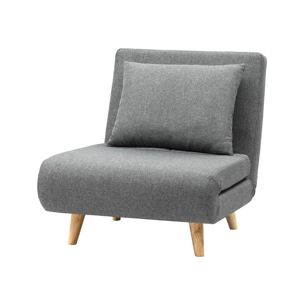 Sofas & Sofa Beds: Artiss Sofa Bed Convertible Couch Recliner Lounge Chair Linen Grey