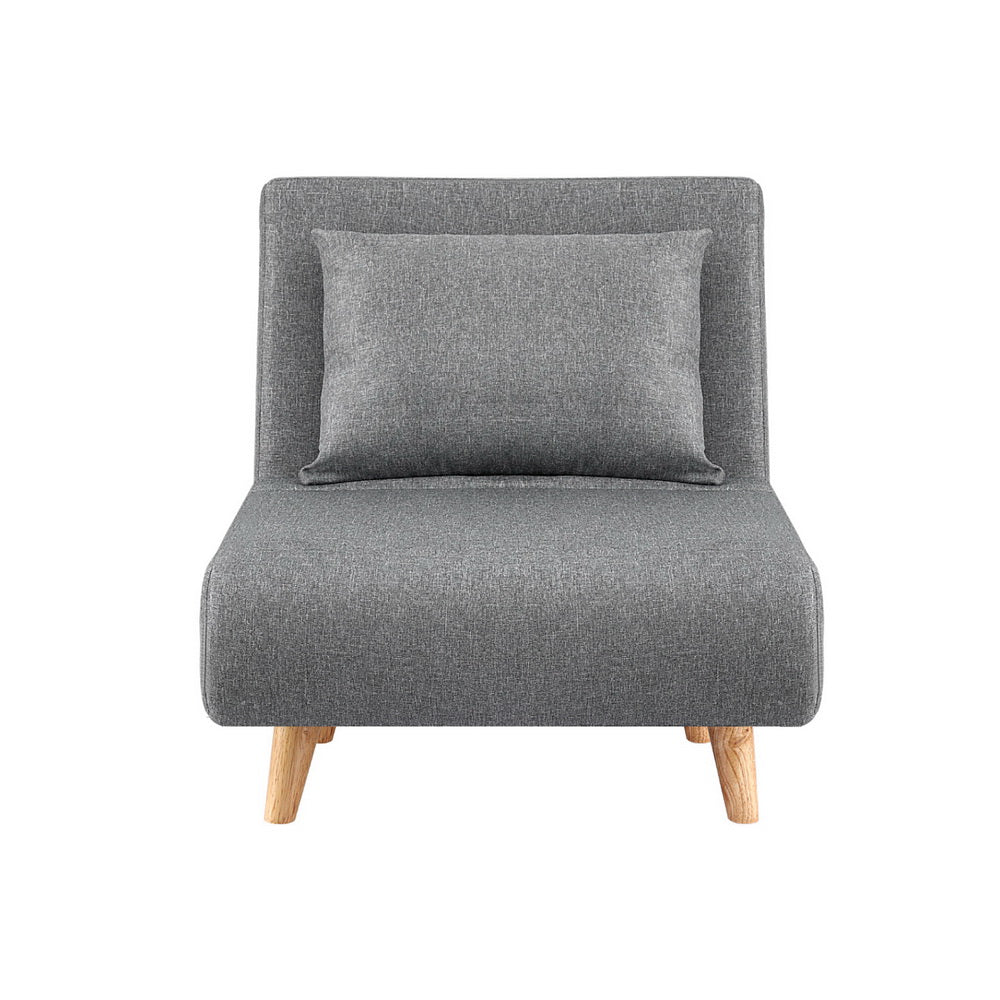 Sofas & Sofa Beds: Artiss Sofa Bed Convertible Couch Recliner Lounge Chair Linen Grey