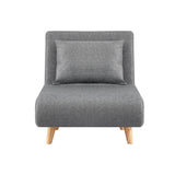 Artiss Sofa Bed Convertible Couch Recliner Lounge Chair Linen Grey