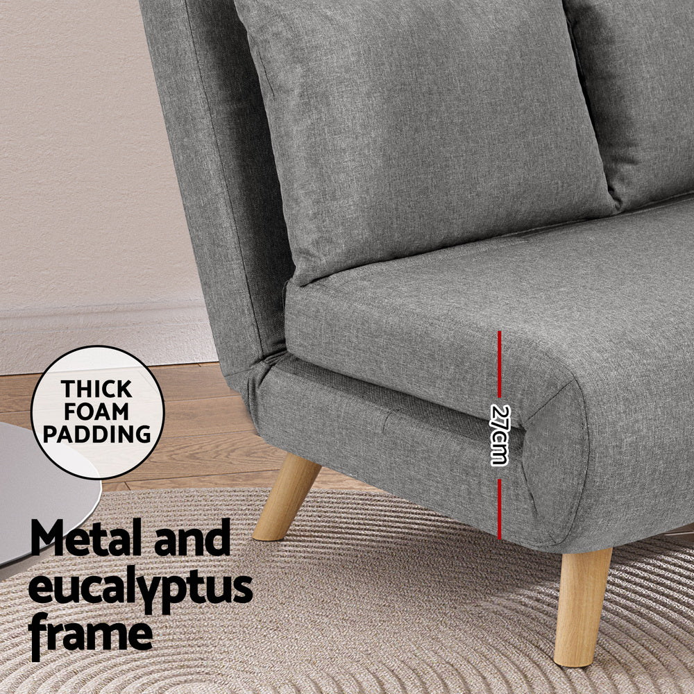 Sofas & Sofa Beds: Artiss Sofa Bed 2 Seater Convertible Couch Recliner Lounge Chair Linen