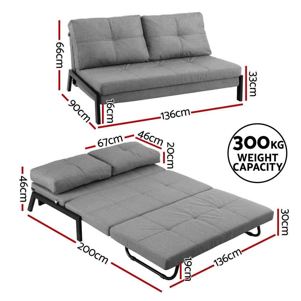 Outdoor Sofas & Lounge Sets: Artiss Sofa Bed 2 Seater Folding Convertible Couch Recliner Lounge Chair