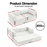 Sofas & Sofa Beds: Artiss Convertible Folding Sofa Bed Beign