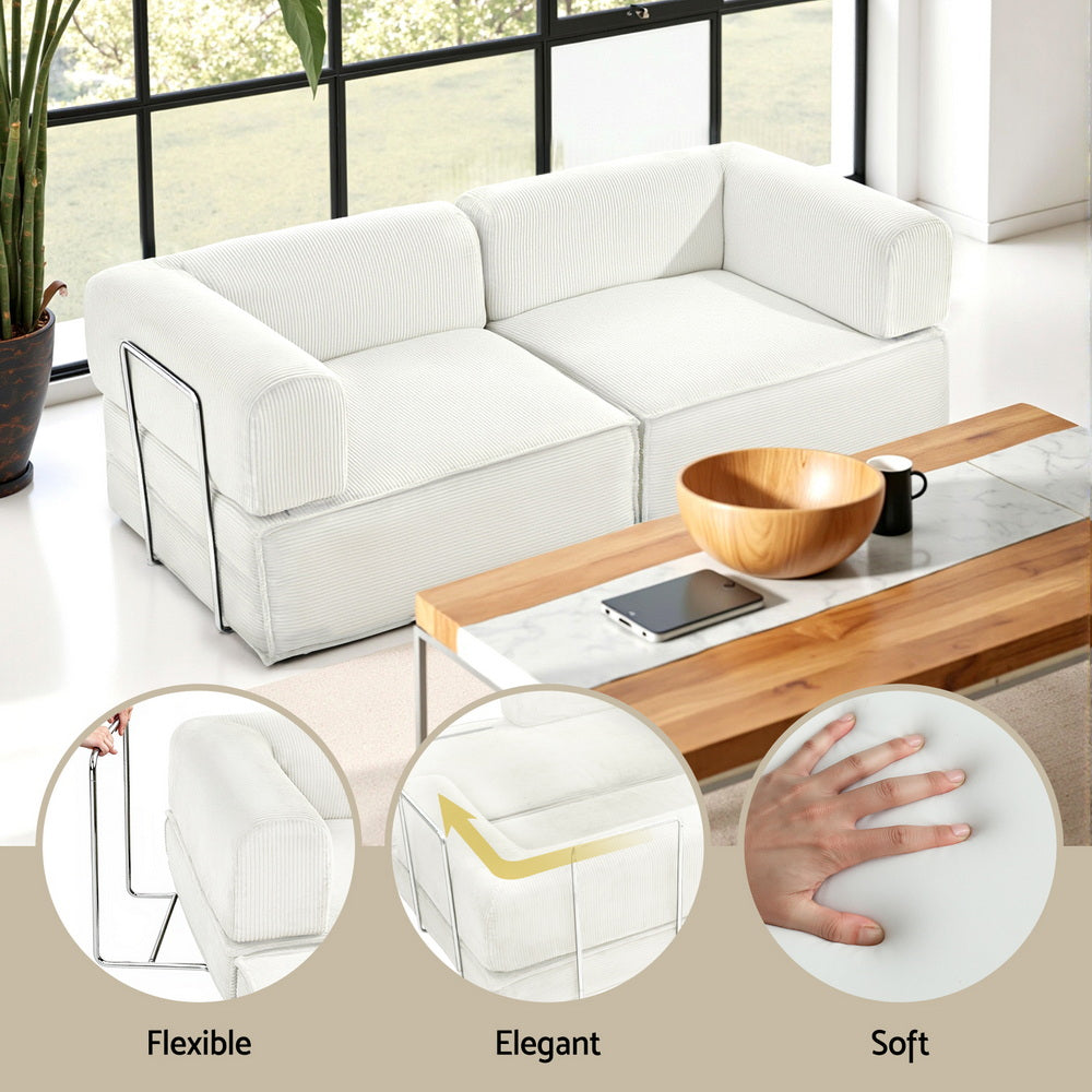 Sofas & Sofa Beds: Artiss Convertible Folding Sofa Bed Beign